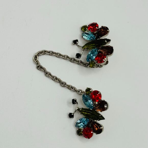 Vintage Butterfly Scarf Clip Silver Tone - Picture 2 of 3